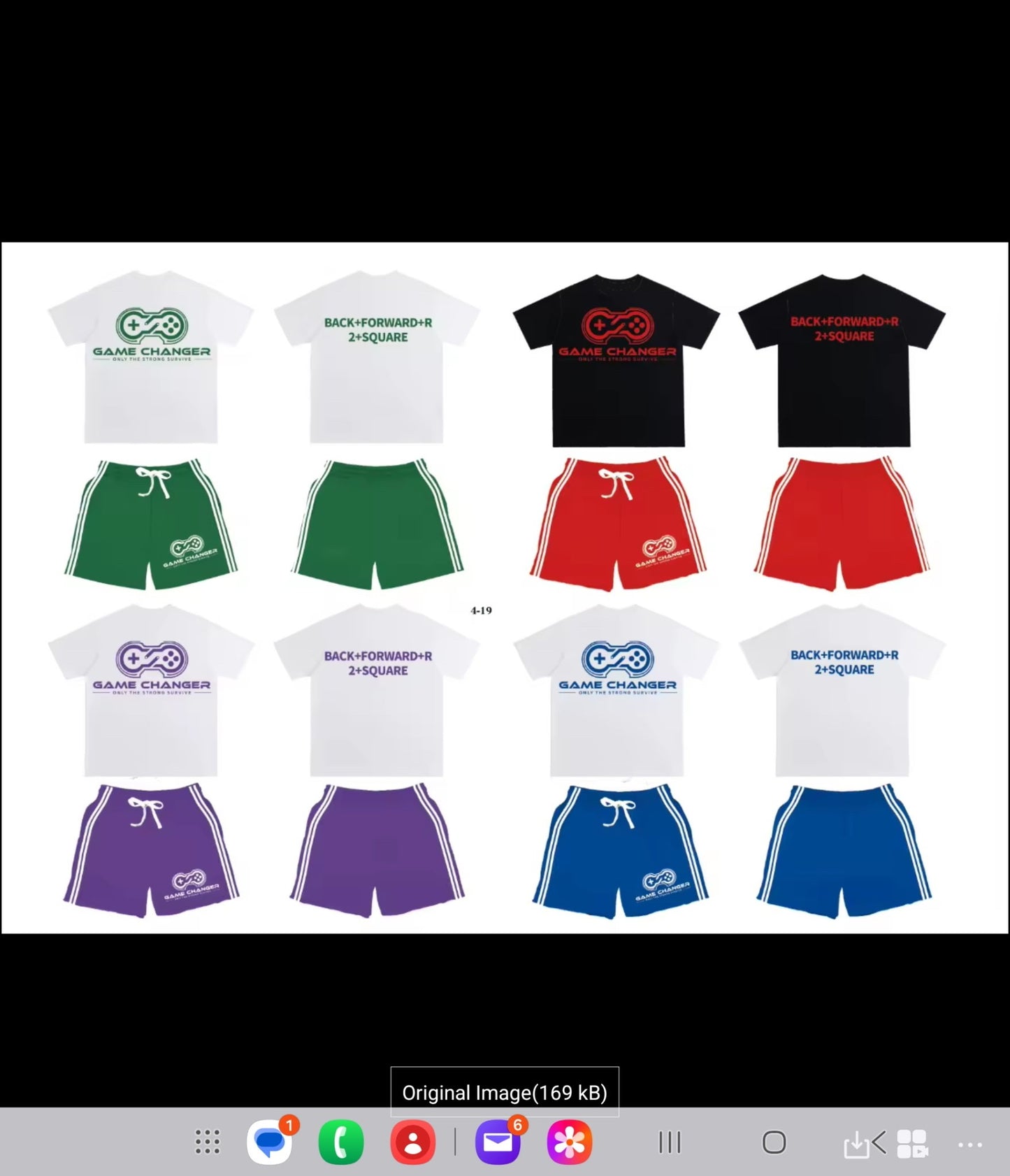 Game changer Tee shirts and short set